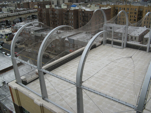 School of Leadership Developemnt Cable Mesh Rooftop Playground Enclosure - Carl Stahl DecorCable