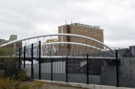 cable railing infill at John Street Bridge in Ontario, Canada