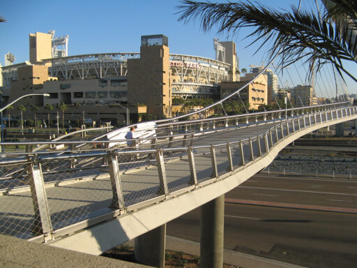 Harbor Drive Pedestrian Bridge -San Diego - Cable Mesh Railing Infill - Carl Stahl DecorCable