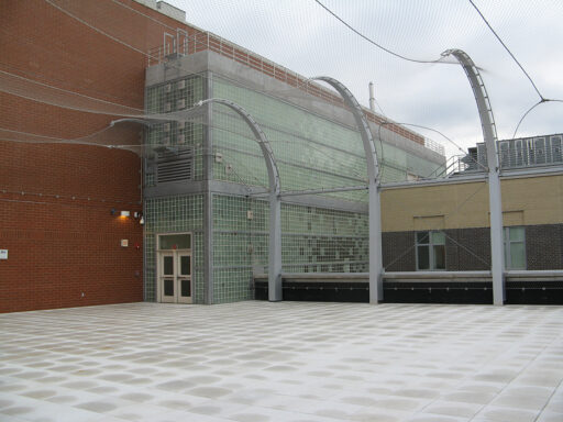 School of Leadership Developemnt Cable Mesh Rooftop Playground Enclosure - Carl Stahl DecorCable